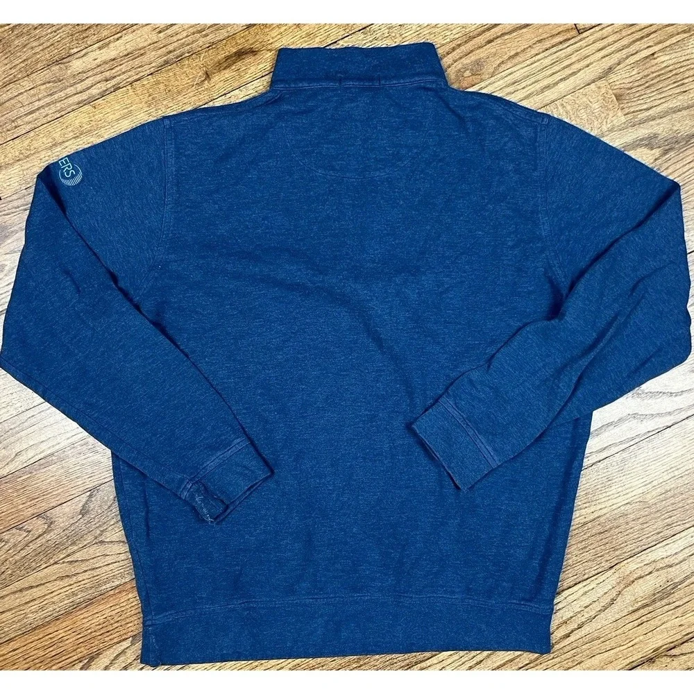 Peter Millar 1/4 Zip Pullover‎ Sweater Golf Heavyweight Blue Men's Size Large